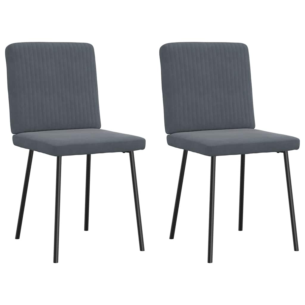 Chaises à manger lot de 2 Gris foncé Velours - XIOS
