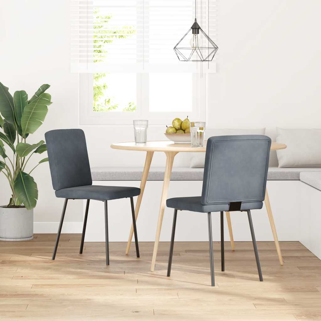 Chaises à manger lot de 2 Gris foncé Velours - XIOS