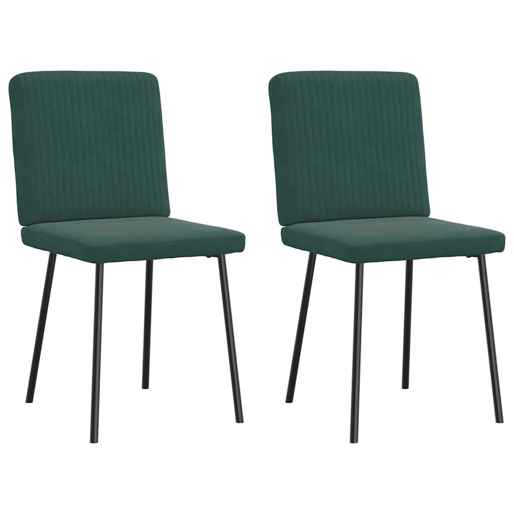 Chaises à manger lot de 2 Vert foncé Velours - XIOS