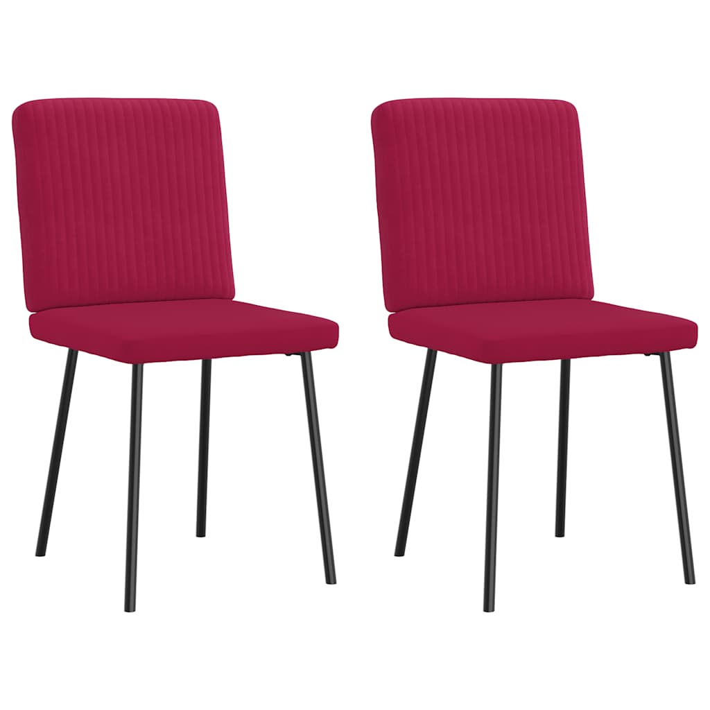 Chaises à manger lot de 2 Rouge bordeaux Velours - XIOS