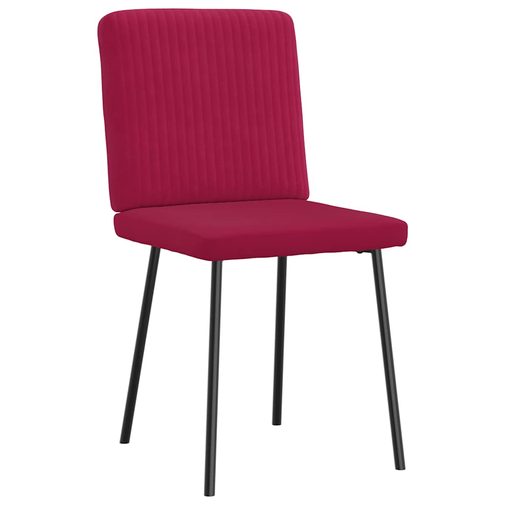 Chaises à manger lot de 2 Rouge bordeaux Velours - XIOS