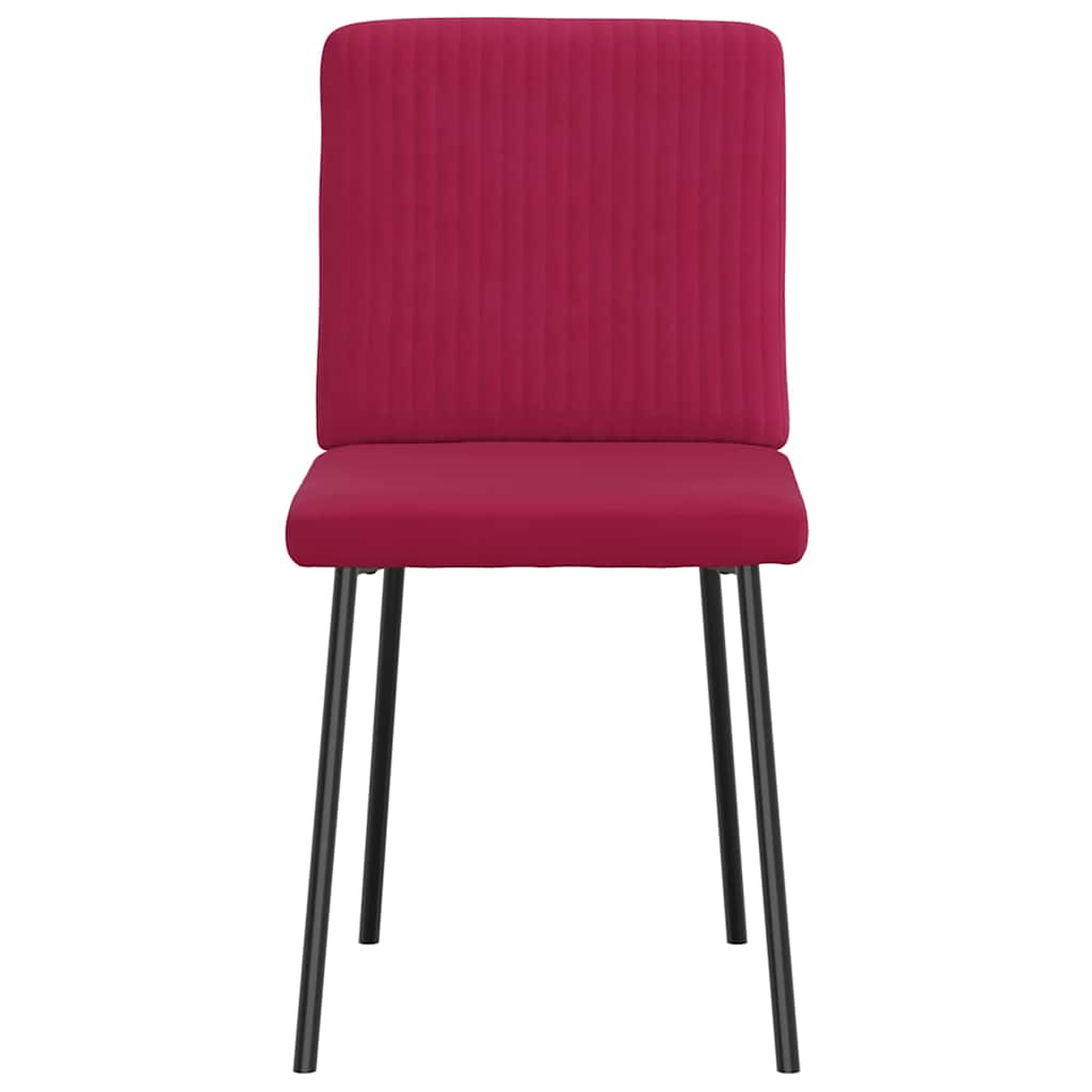 Chaises à manger lot de 2 Rouge bordeaux Velours - XIOS