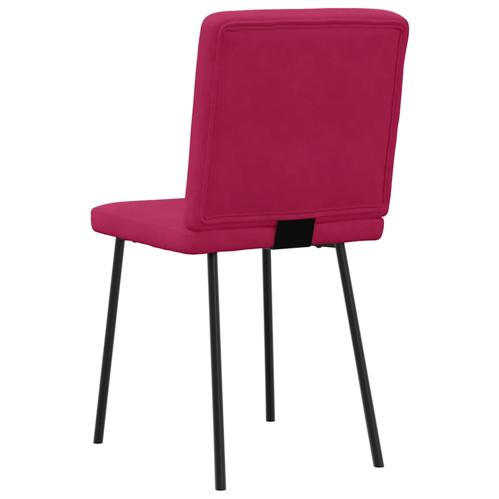 Chaises à manger lot de 2 Rouge bordeaux Velours - XIOS