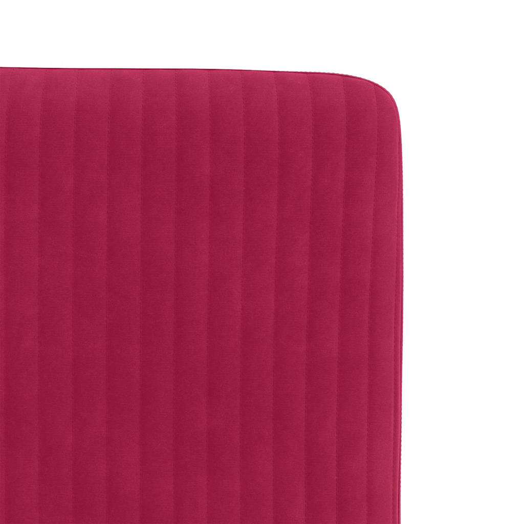 Chaises à manger lot de 2 Rouge bordeaux Velours - XIOS