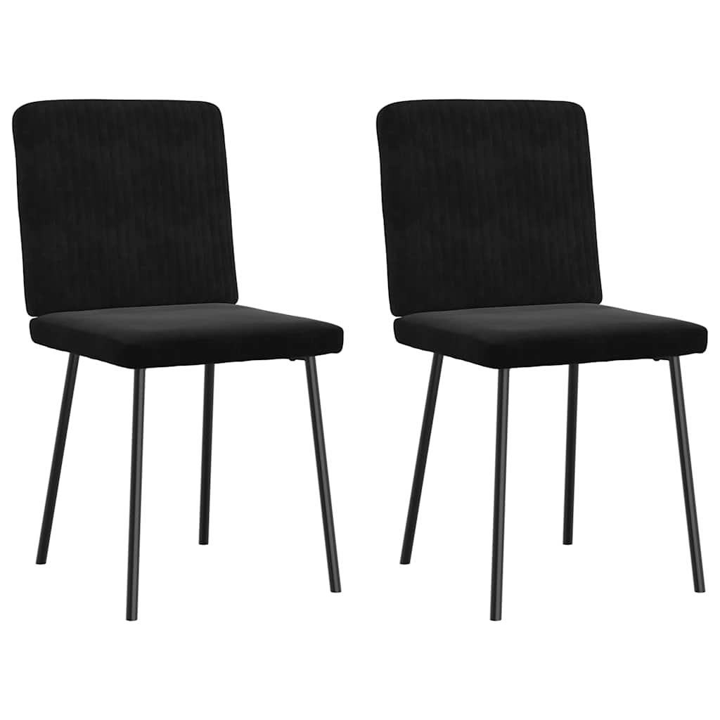 Chaises à manger lot de 2 Noir Velours - XIOS