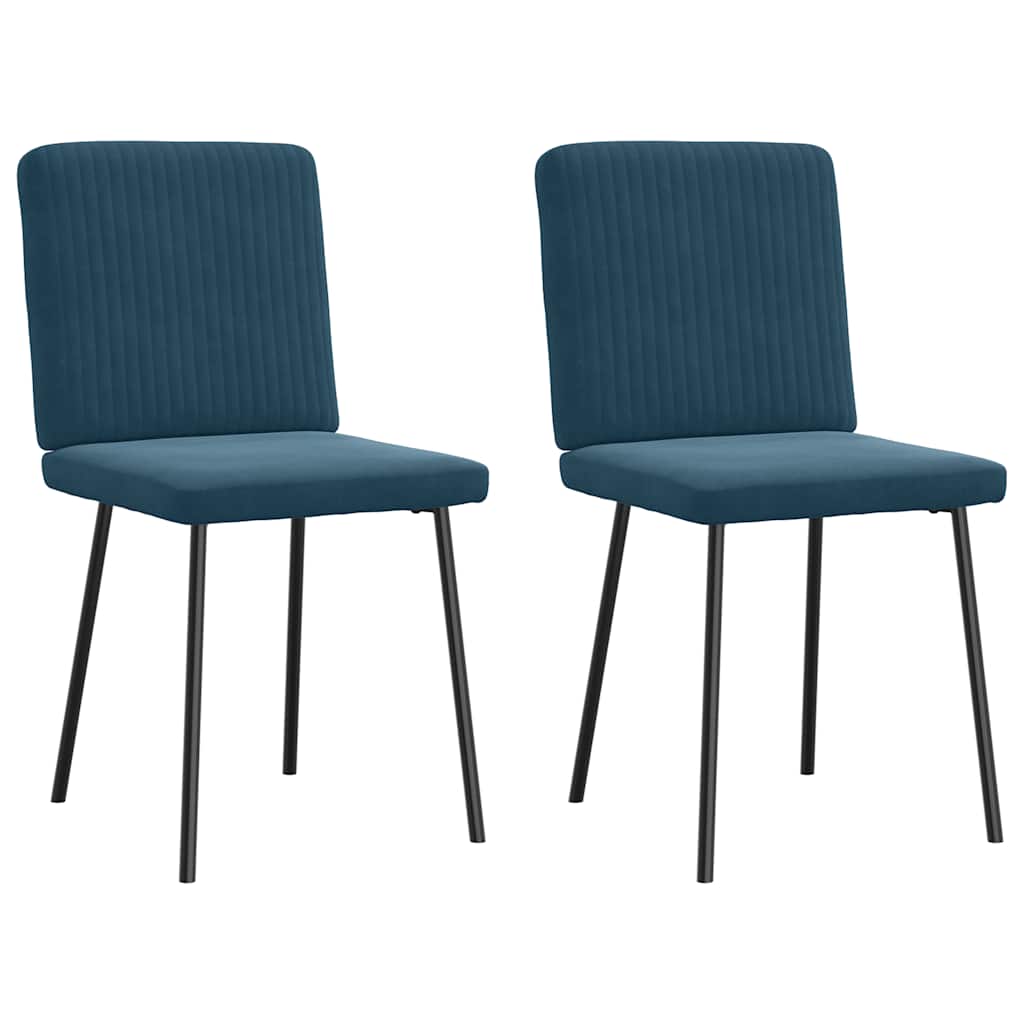 Chaises à manger lot de 2 Bleu Velours - XIOS