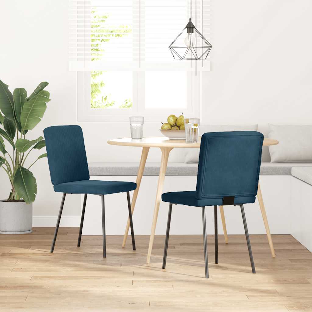 Chaises à manger lot de 2 Bleu Velours - XIOS