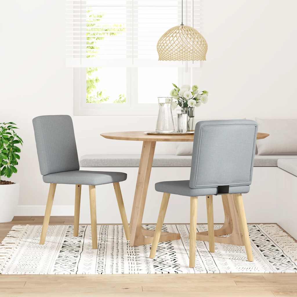 Chaises à manger lot de 2 gris clair tissu - XIOS