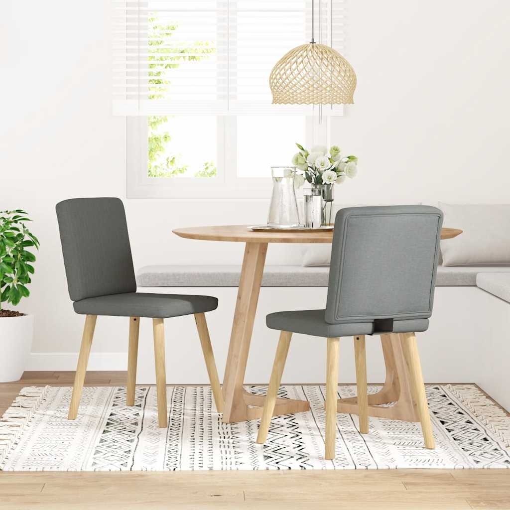 Chaises à manger lot de 2 gris foncé tissu - XIOS