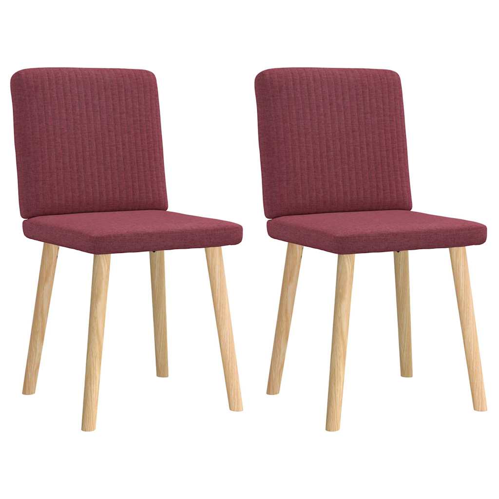 Chaises à manger lot de 2 rouge bordeaux tissu - XIOS