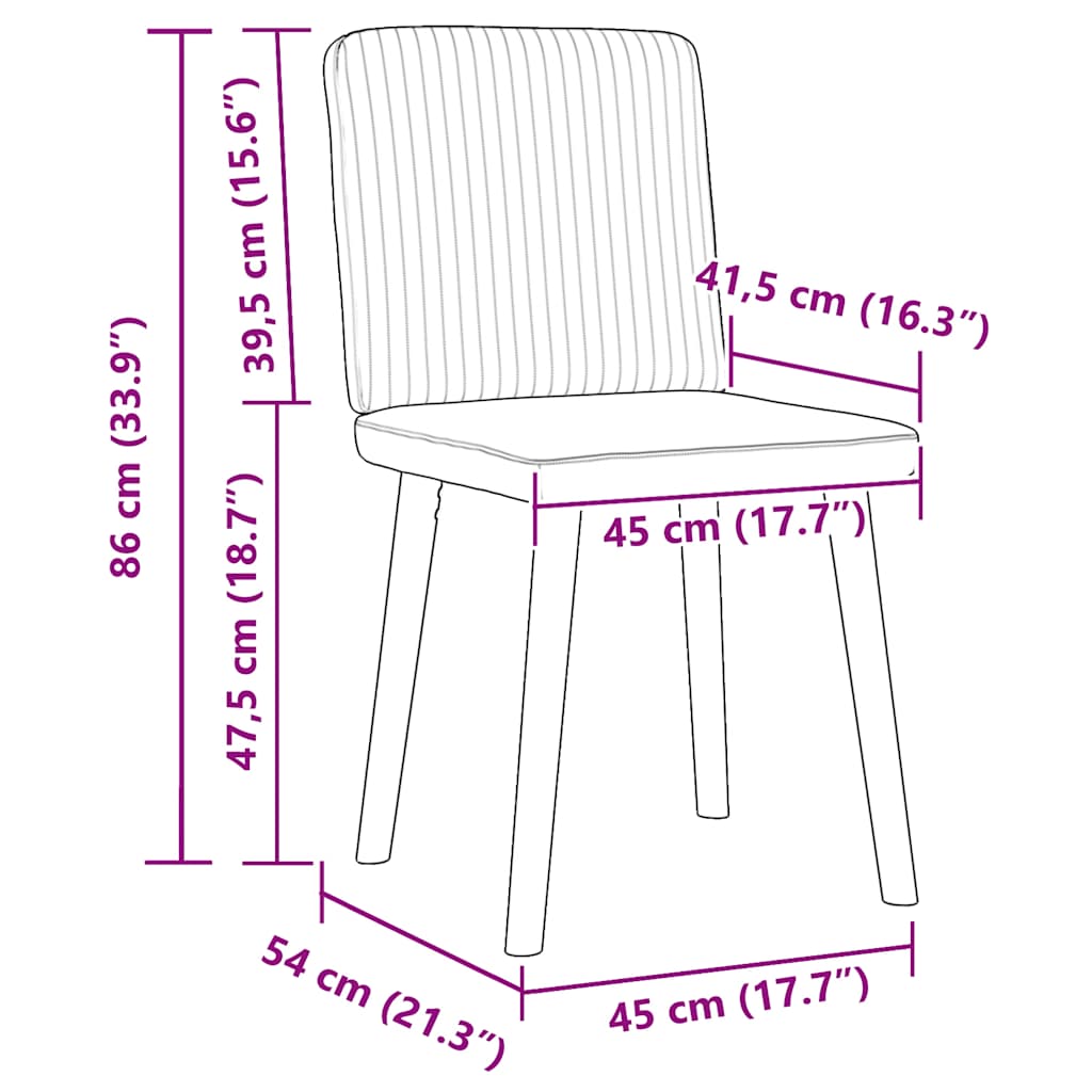 Chaises à manger lot de 2 marron foncé tissu - XIOS