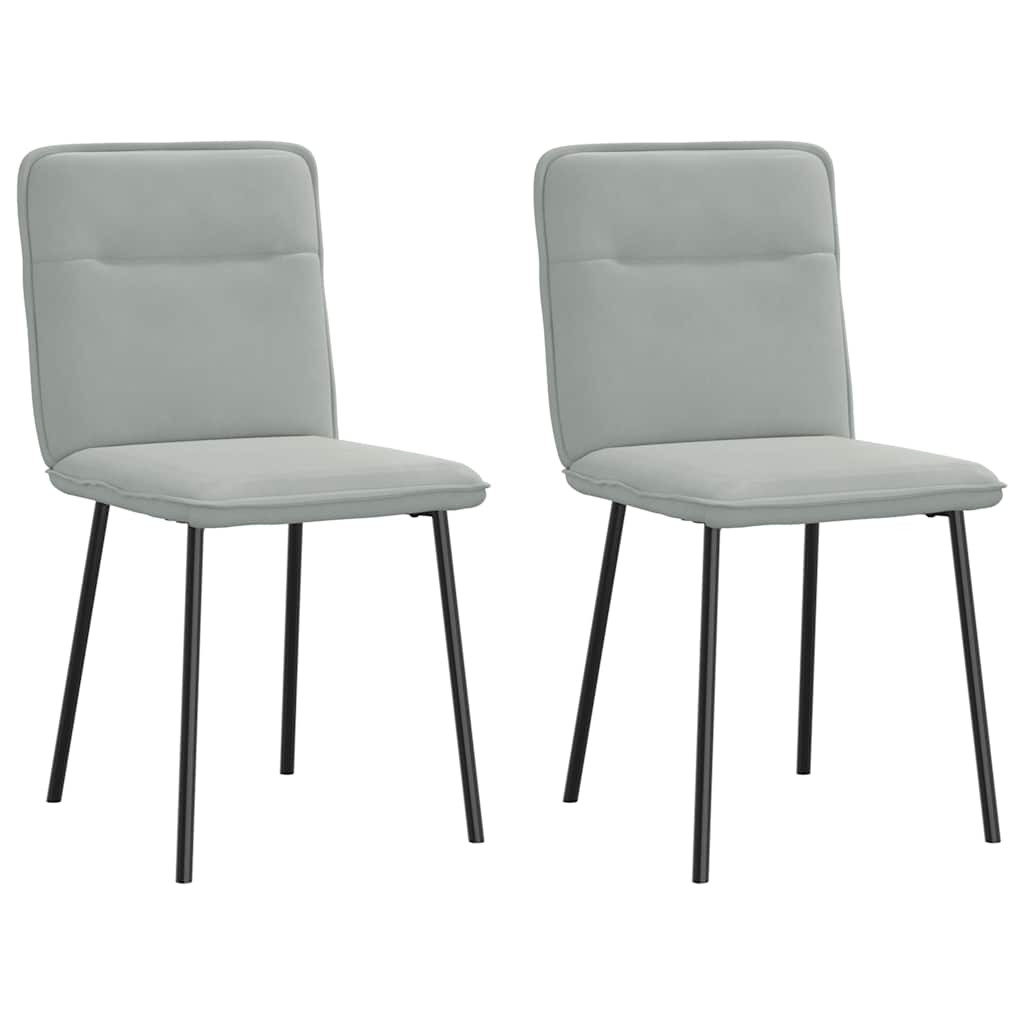 Chaises à manger lot de 2 Gris clair Velours - XIOS