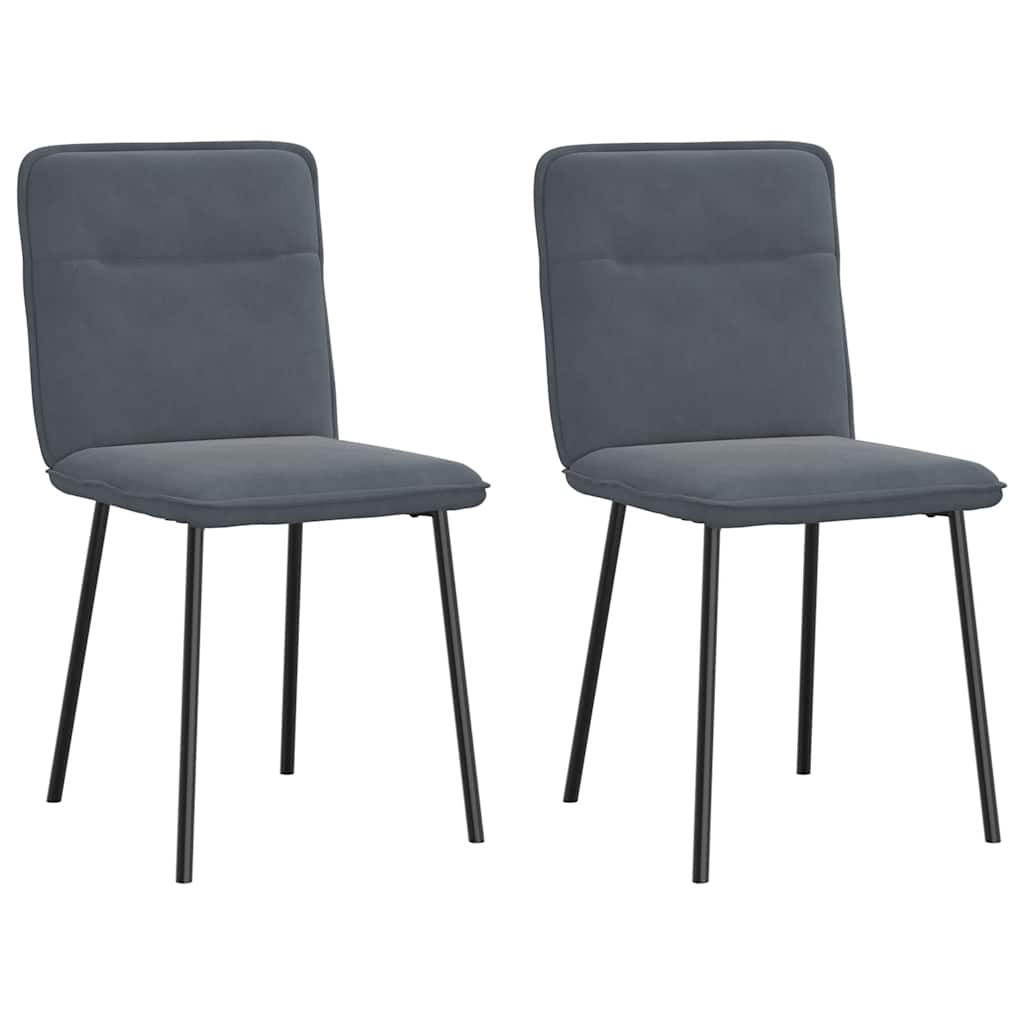 Chaises à manger lot de 2 Gris foncé Velours - XIOS