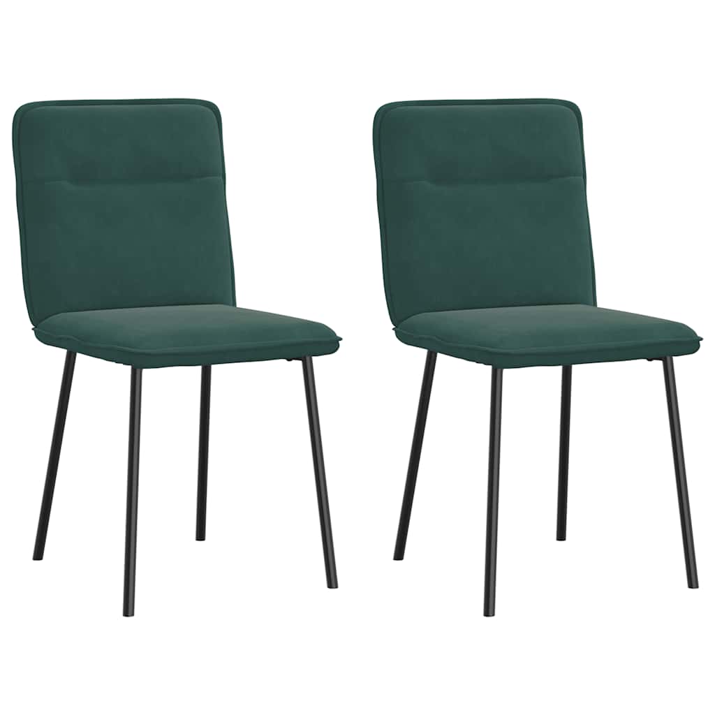 Chaises à manger lot de 2 Vert foncé Velours - XIOS
