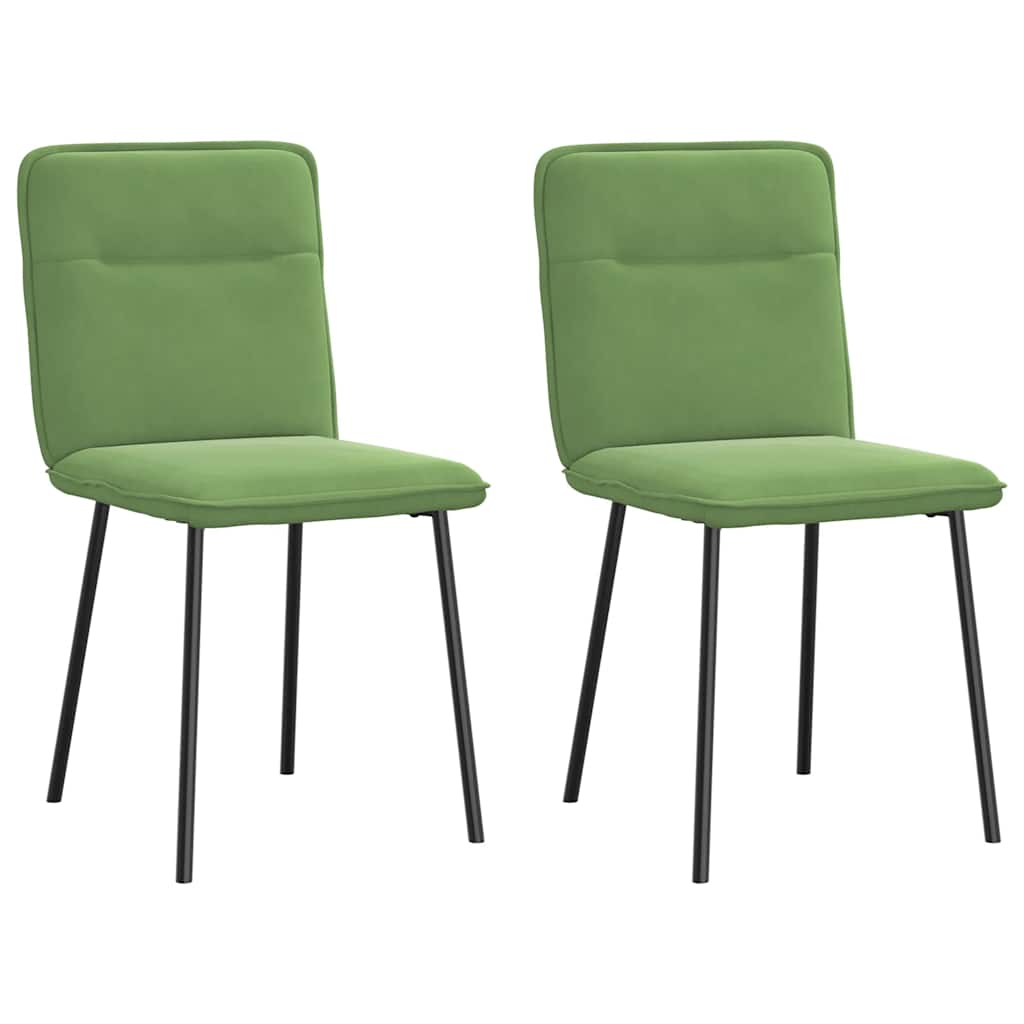 Chaises à manger lot de 2 Vert clair Velours - XIOS
