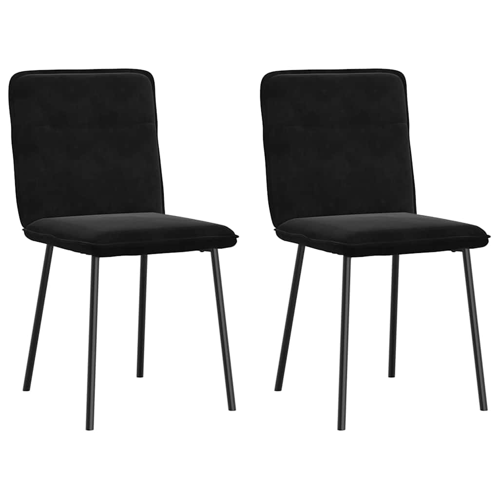 Chaises à manger lot de 2 Noir Velours - XIOS