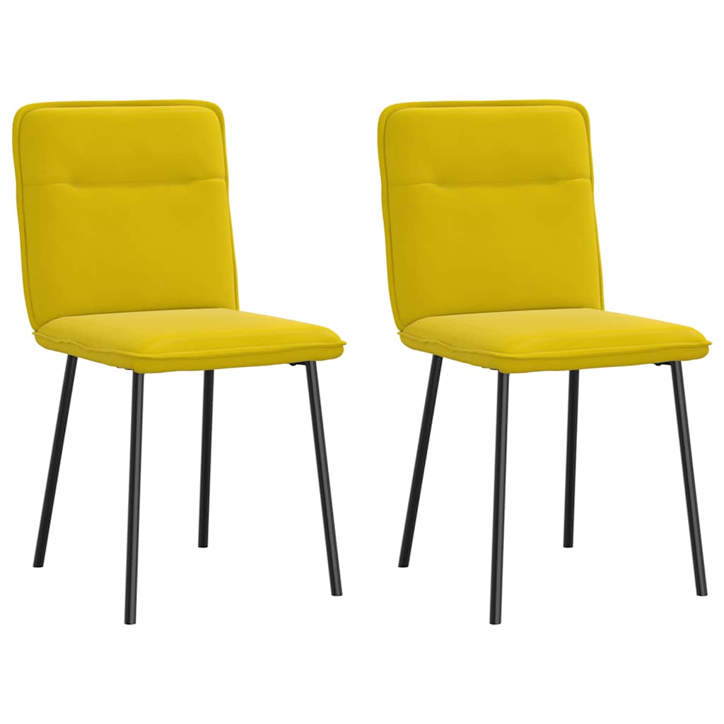 Chaises à manger lot de 2 Jaune Velours - XIOS
