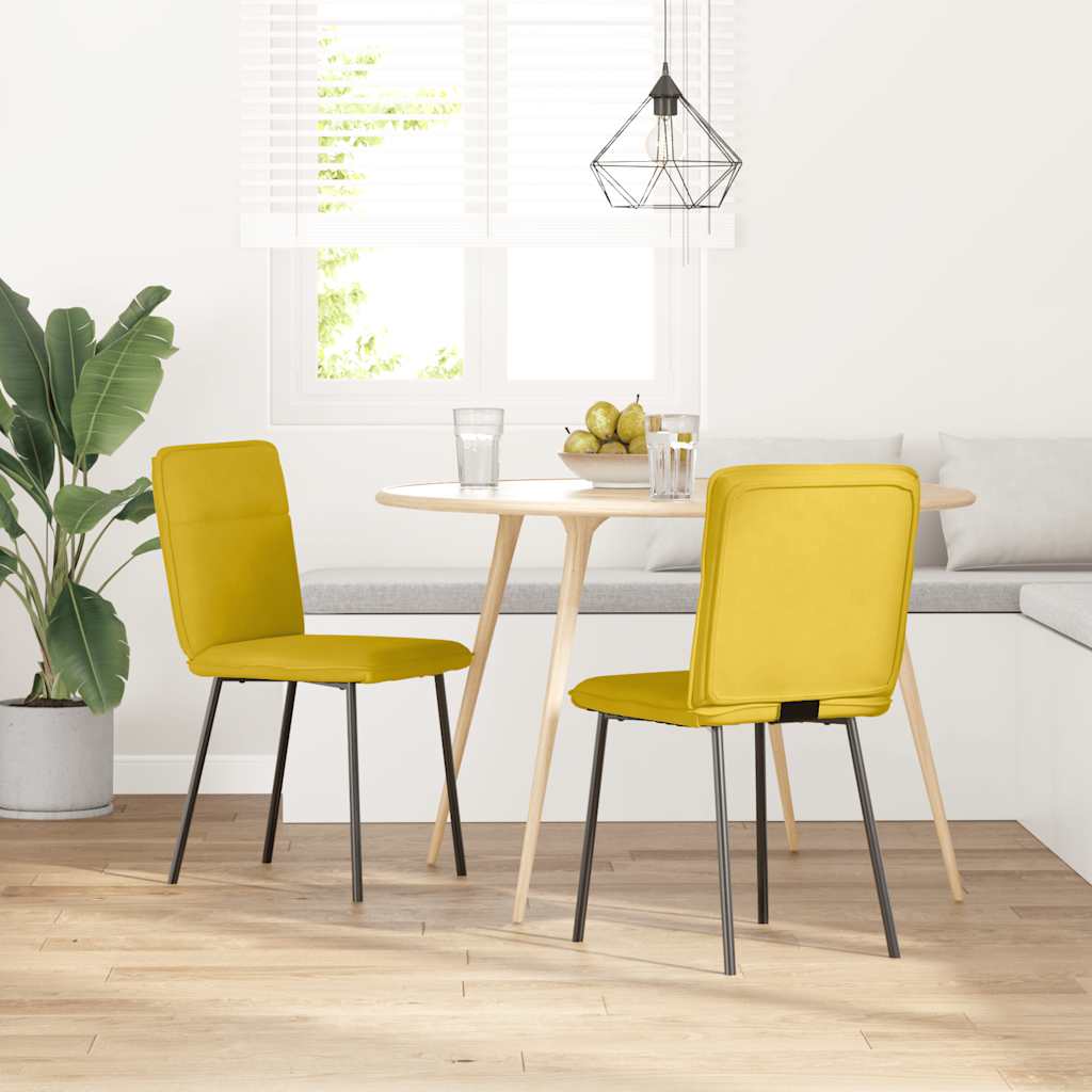 Chaises à manger lot de 2 Jaune Velours - XIOS