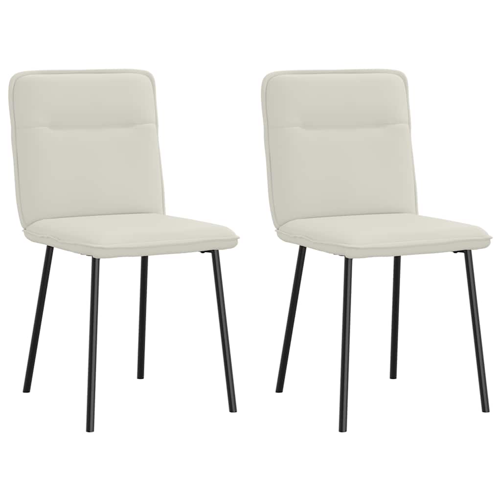 Chaises à manger lot de 2 Crème Velours - XIOS