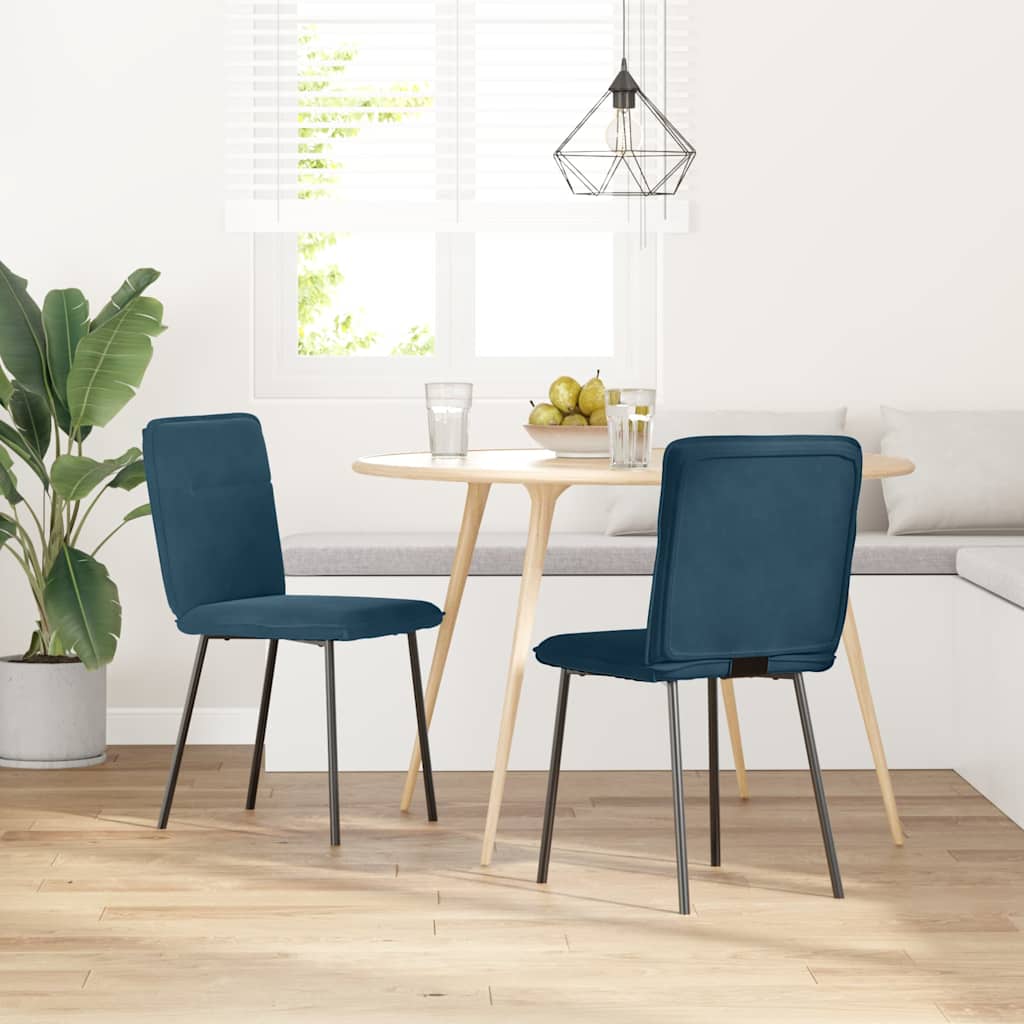 Chaises à manger lot de 2 Bleu Velours - XIOS