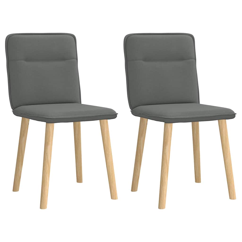Chaises à manger lot de 2 gris foncé tissu - XIOS