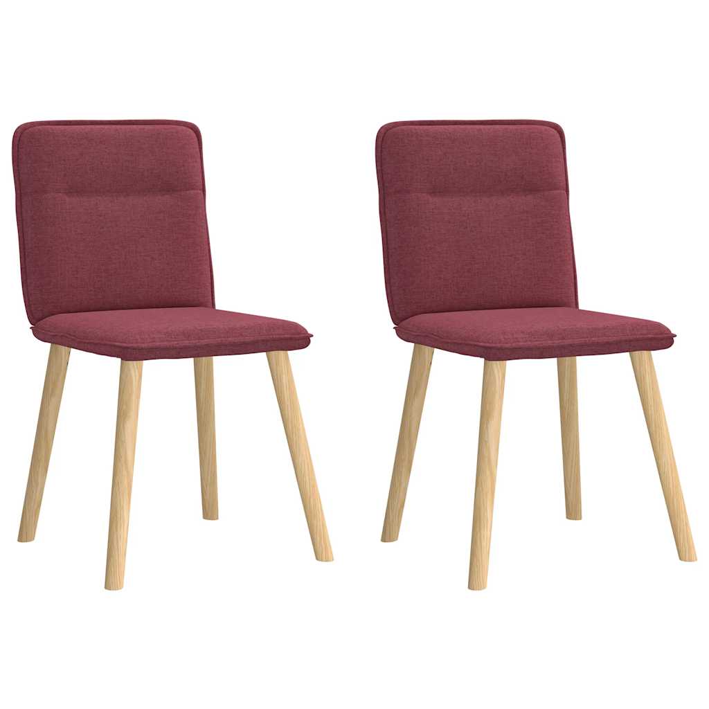 Chaises à manger lot de 2 rouge bordeaux tissu - XIOS