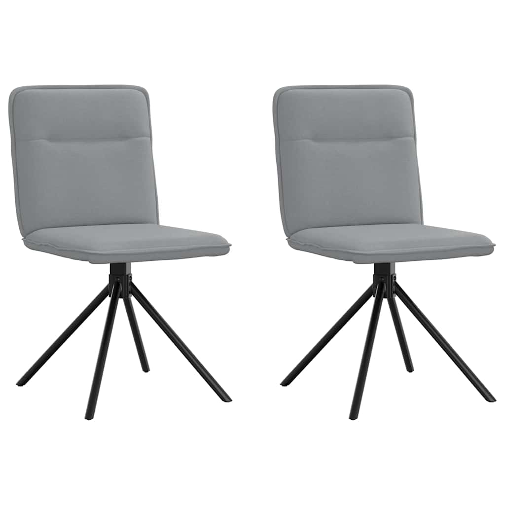 Chaises à manger lot de 2 gris clair tissu - XIOS