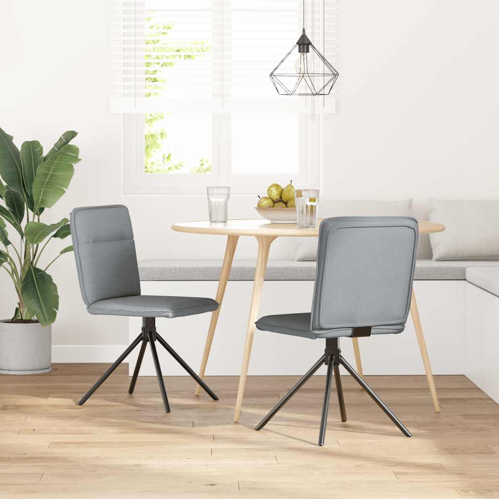 Chaises à manger lot de 2 gris clair tissu - XIOS
