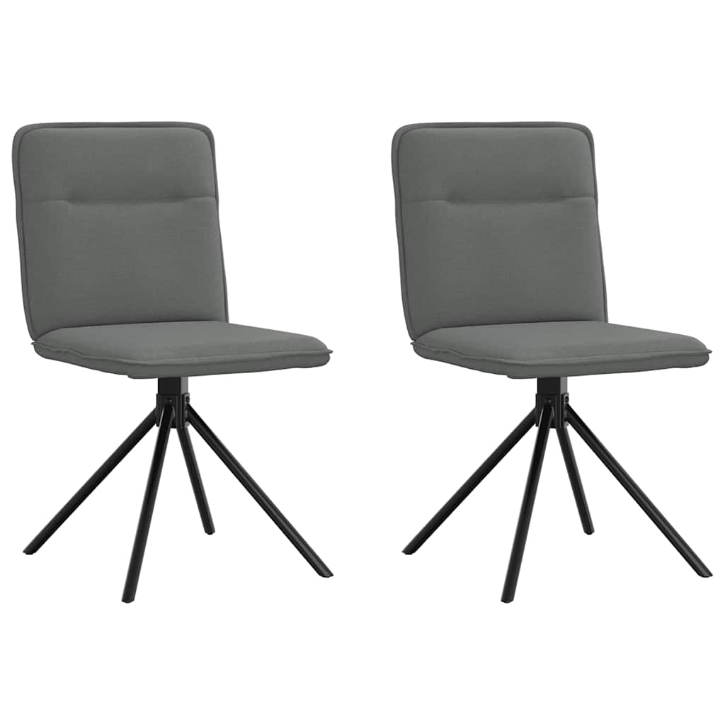 Chaises à manger lot de 2 gris foncé tissu - XIOS