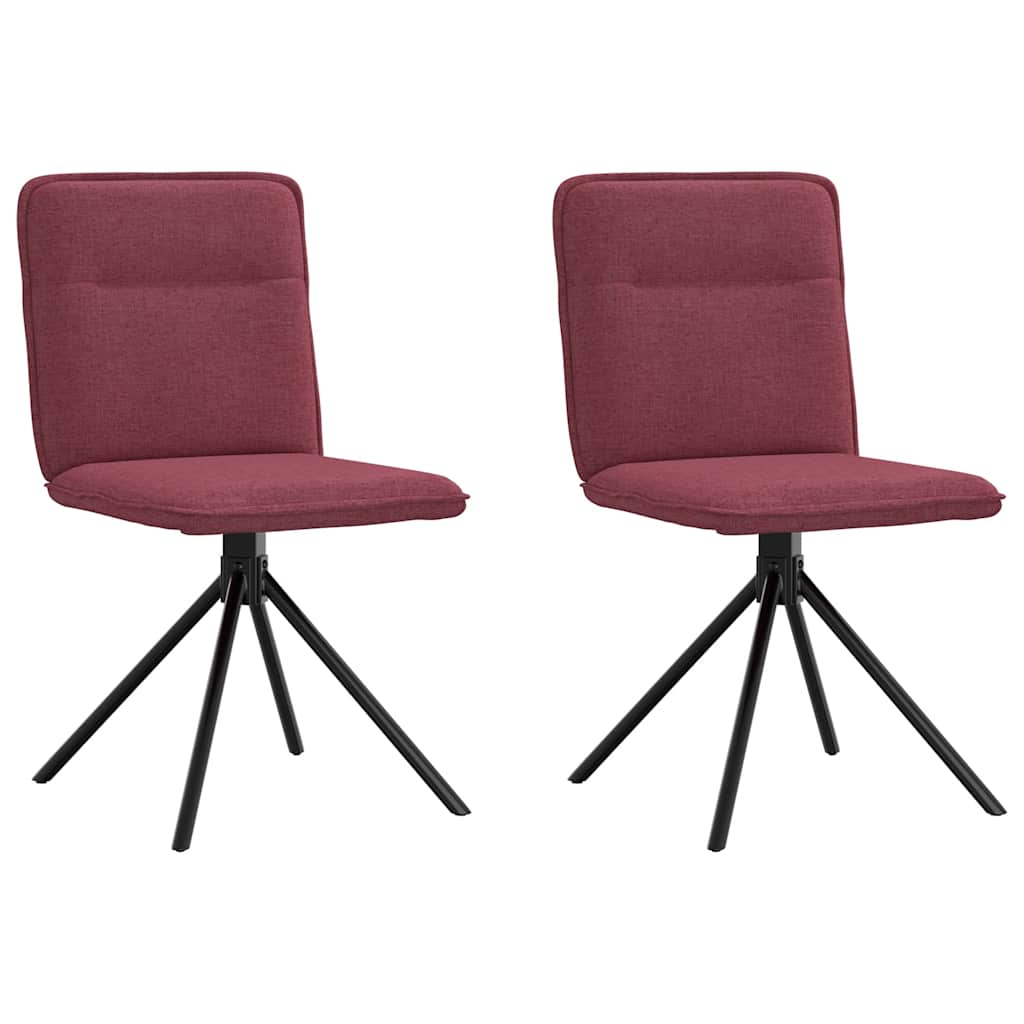 Chaises à manger lot de 2 rouge bordeaux tissu - XIOS