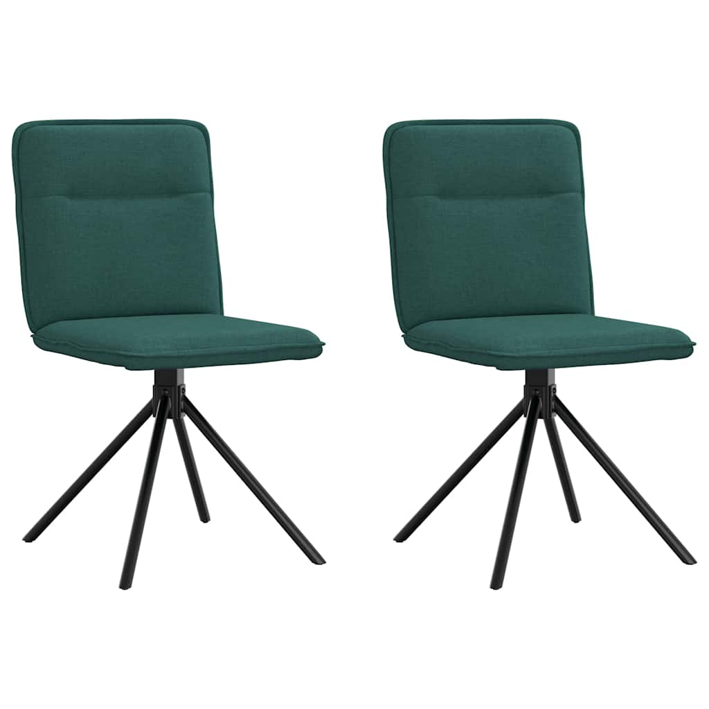 Chaises à manger lot de 2 vert foncé tissu - XIOS