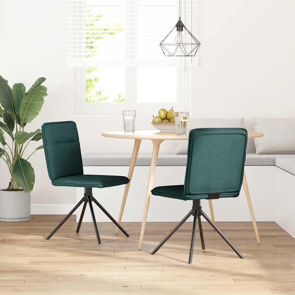 Chaises à manger lot de 2 vert foncé tissu - XIOS