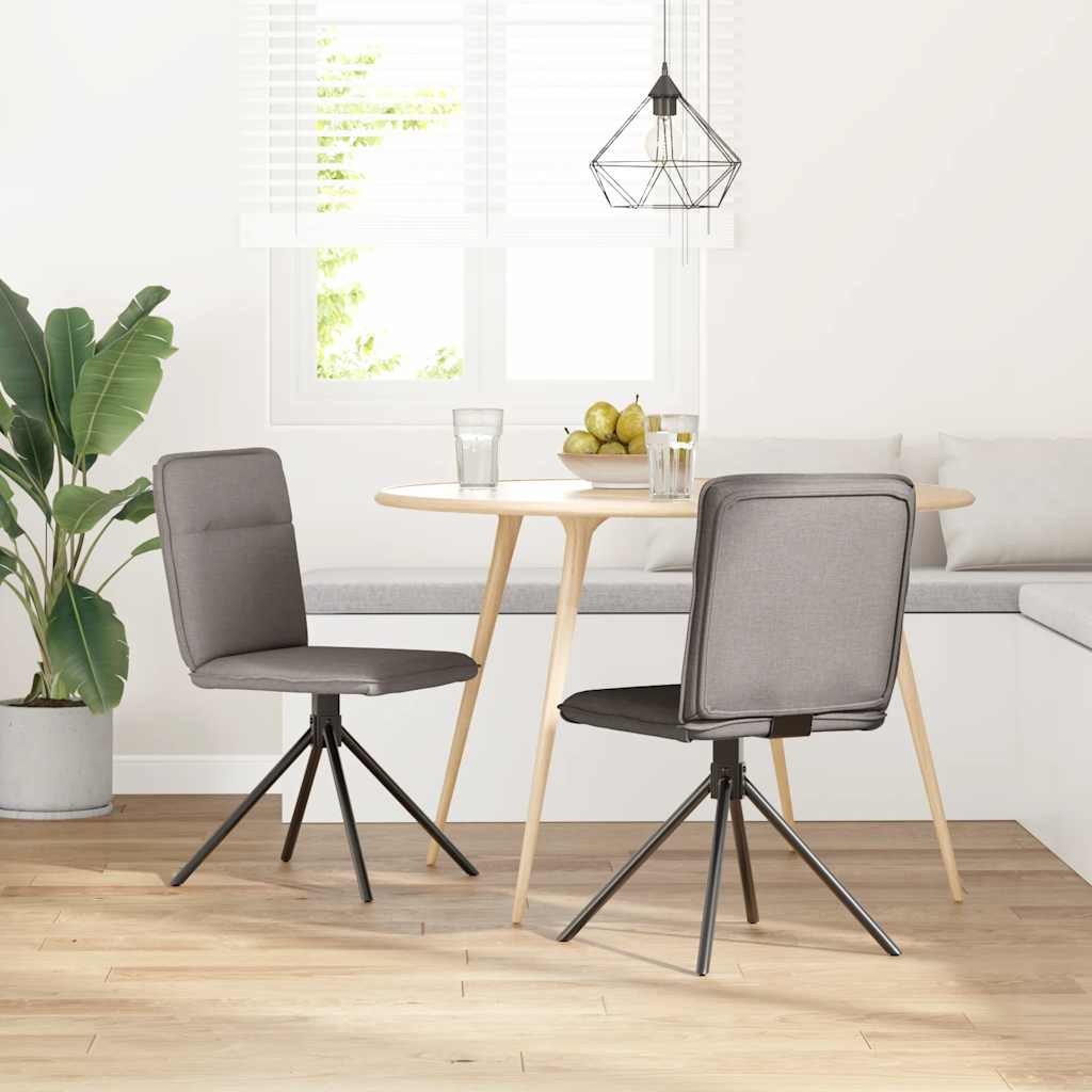 Chaises à manger lot de 2 taupe tissu - XIOS
