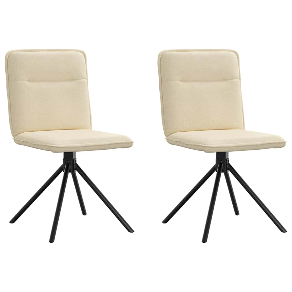 Chaises à manger lot de 2 crème tissu - XIOS