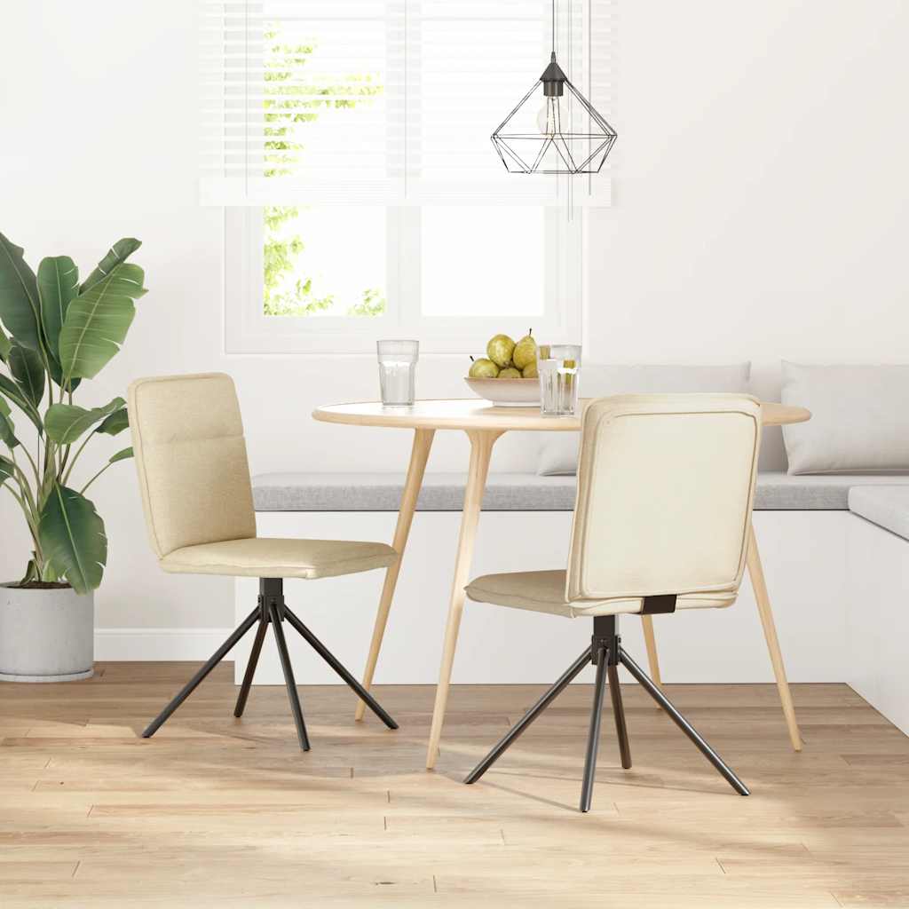 Chaises à manger lot de 2 crème tissu - XIOS