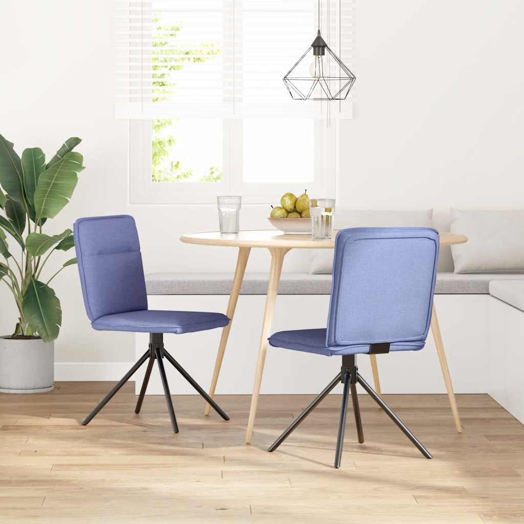 Chaises à manger lot de 2 bleu jean tissu - XIOS