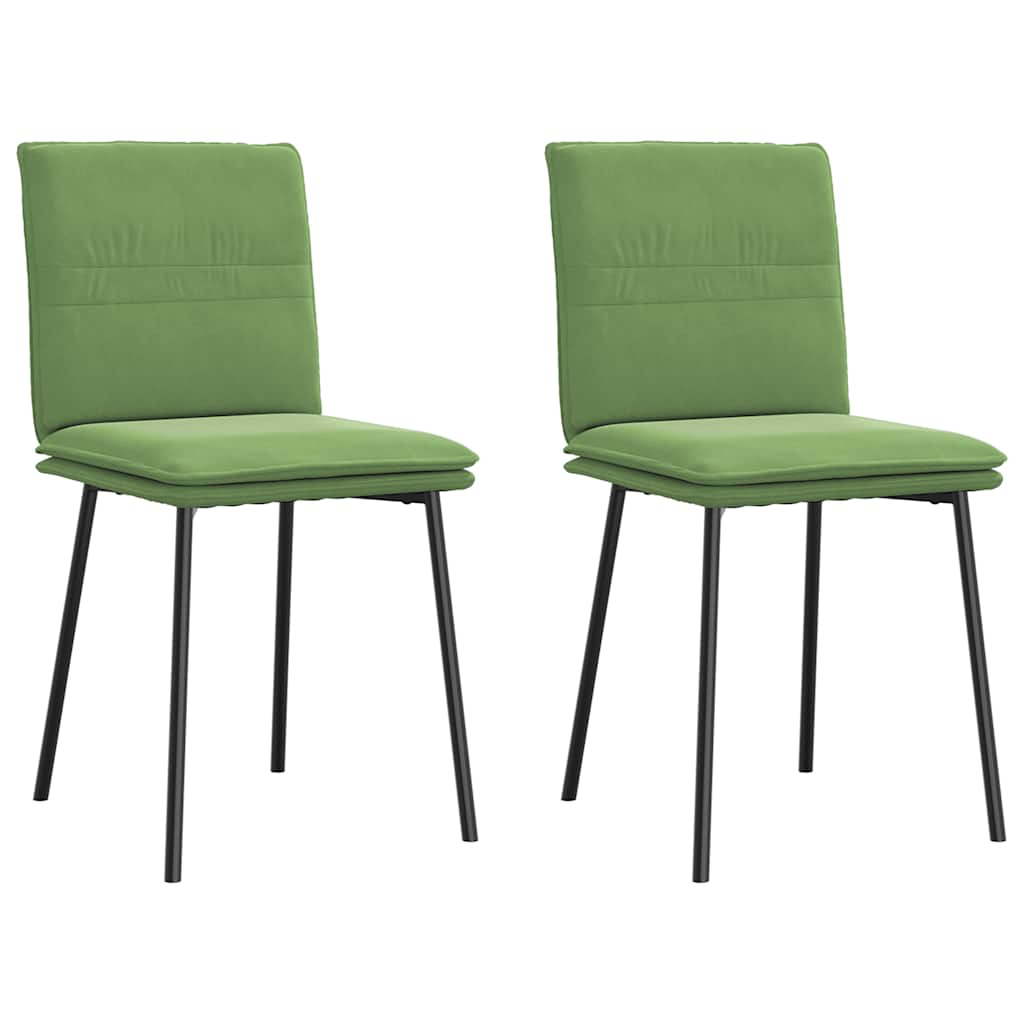 Chaises à manger lot de 2 Vert clair Velours - XIOS