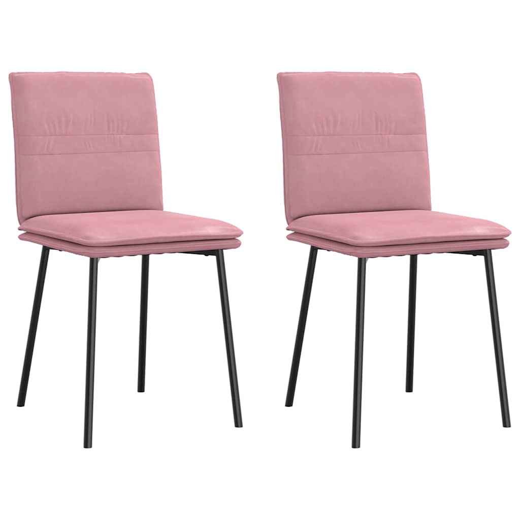 Chaises à manger lot de 2 Rose Velours - XIOS