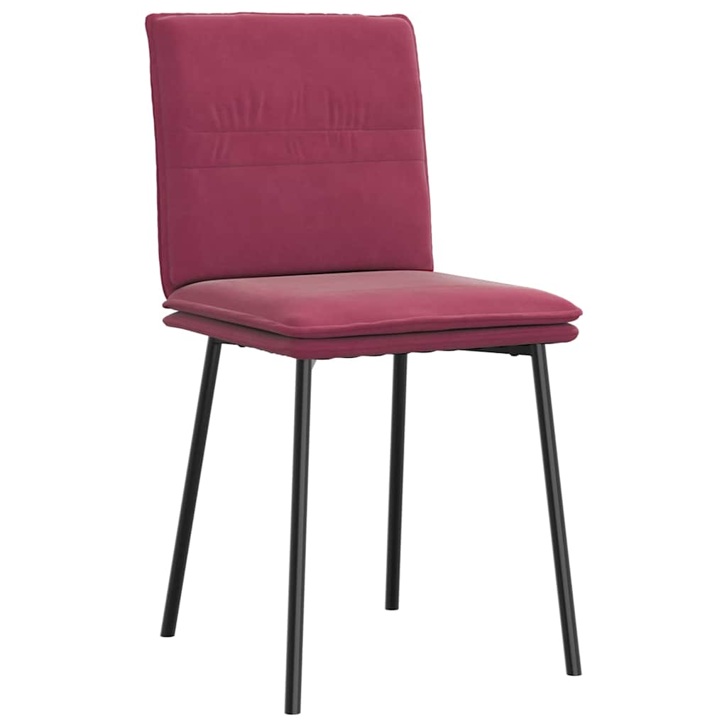 Chaises à manger lot de 2 Rouge bordeaux Velours - XIOS