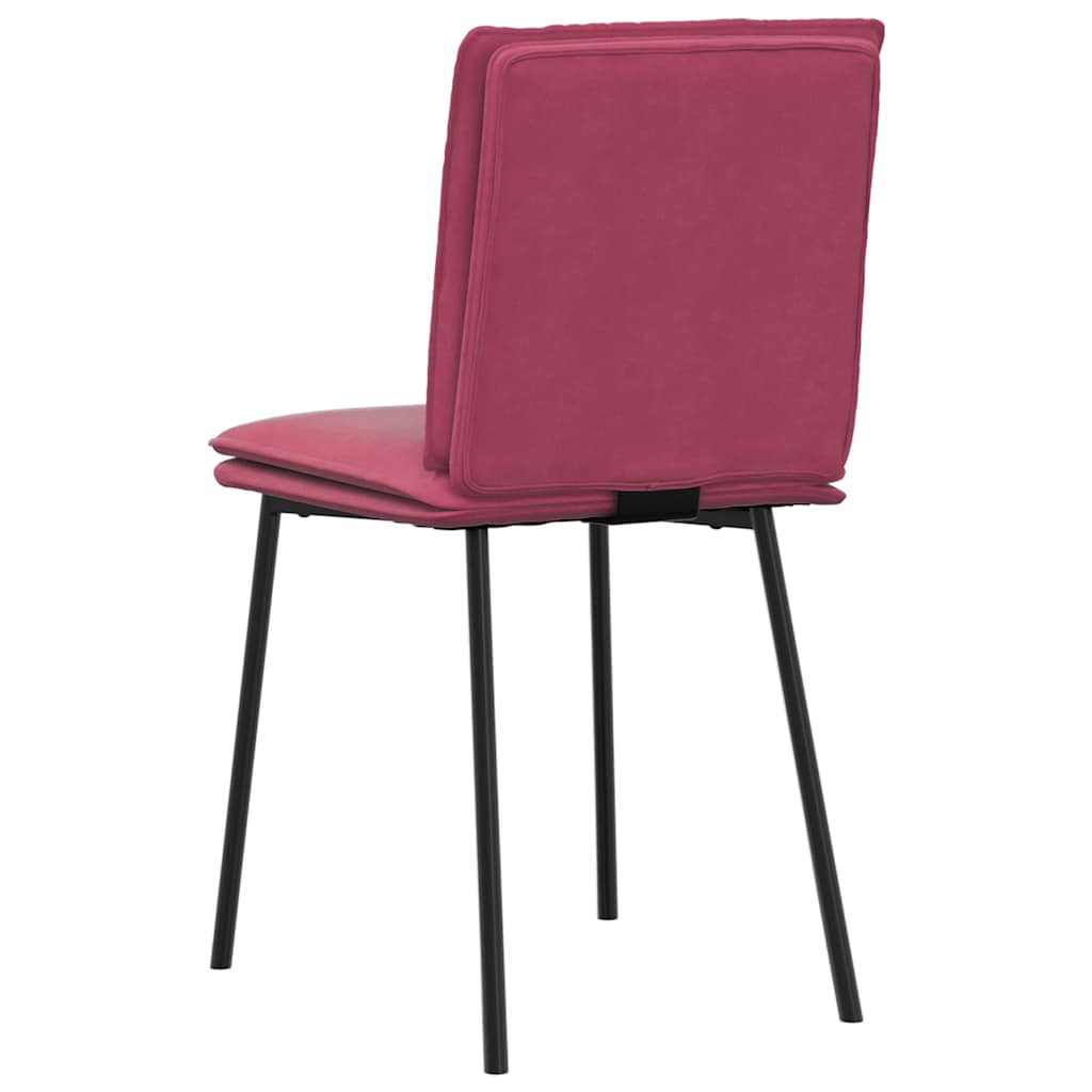 Chaises à manger lot de 2 Rouge bordeaux Velours - XIOS
