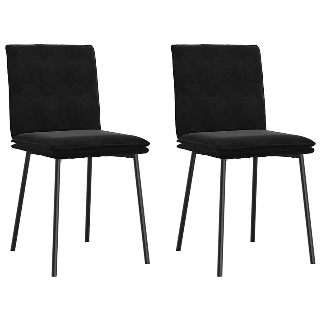 Chaises à manger lot de 2 Noir Velours - XIOS