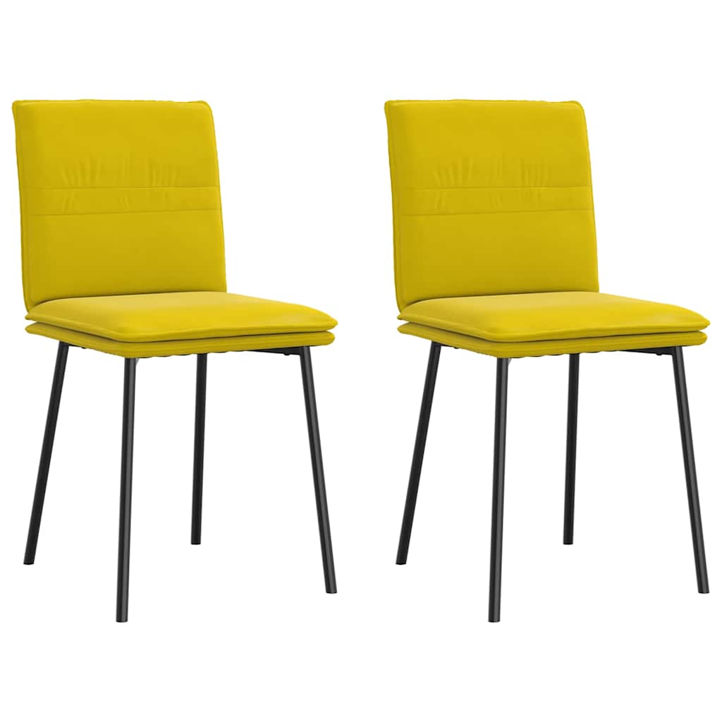 Chaises à manger lot de 2 Jaune Velours - XIOS