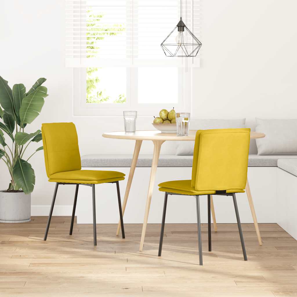 Chaises à manger lot de 2 Jaune Velours - XIOS