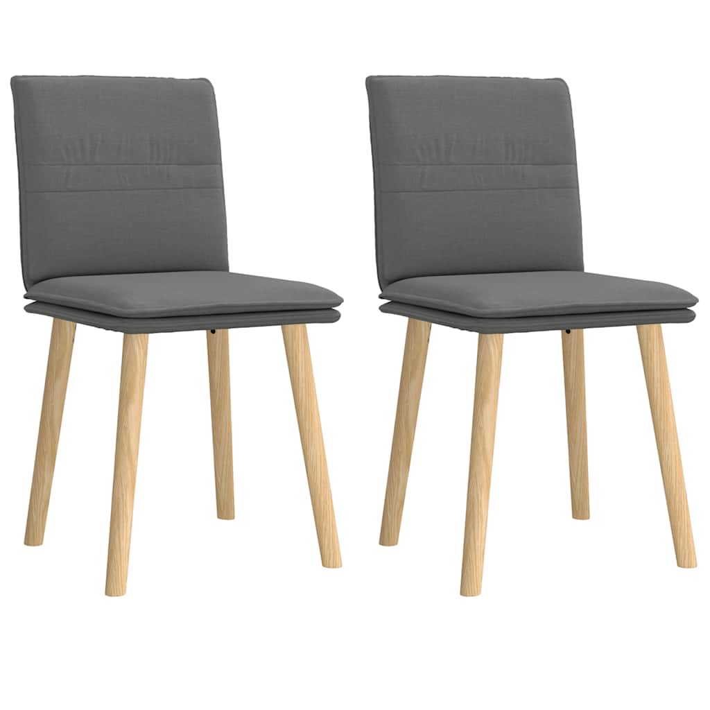Chaises à manger lot de 2 gris foncé tissu - XIOS