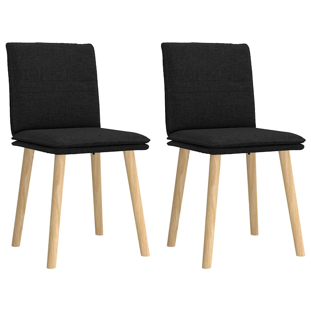 Chaises à manger lot de 2 noir tissu - XIOS