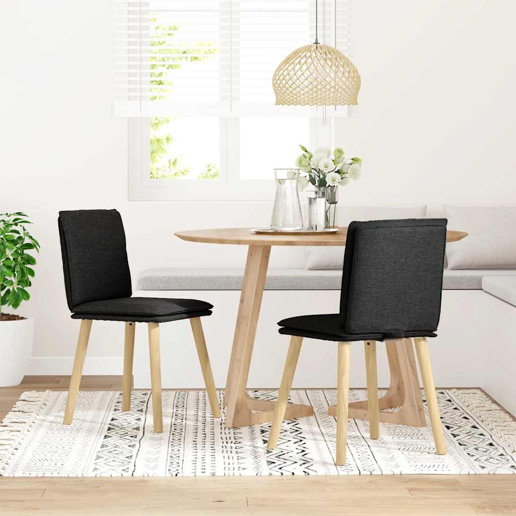 Chaises à manger lot de 2 noir tissu - XIOS