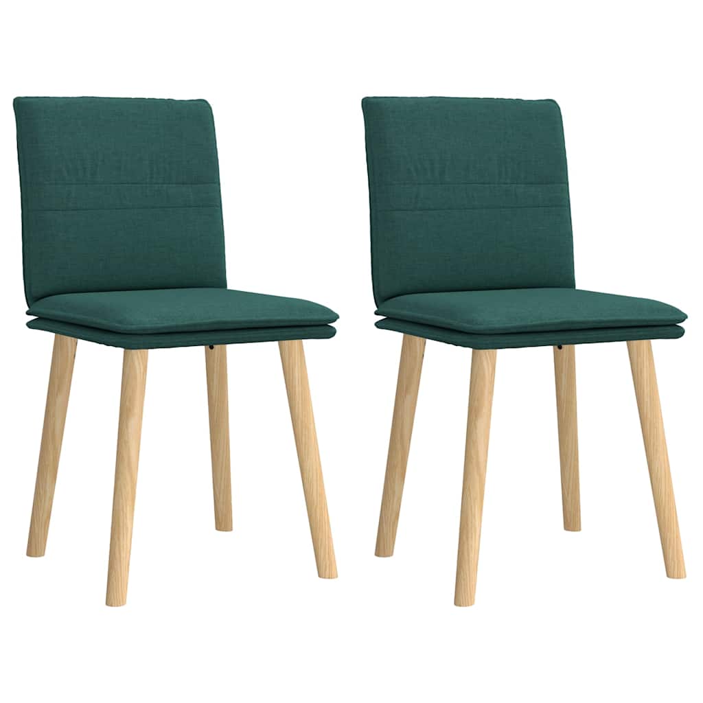 Chaises à manger lot de 2 vert foncé tissu - XIOS