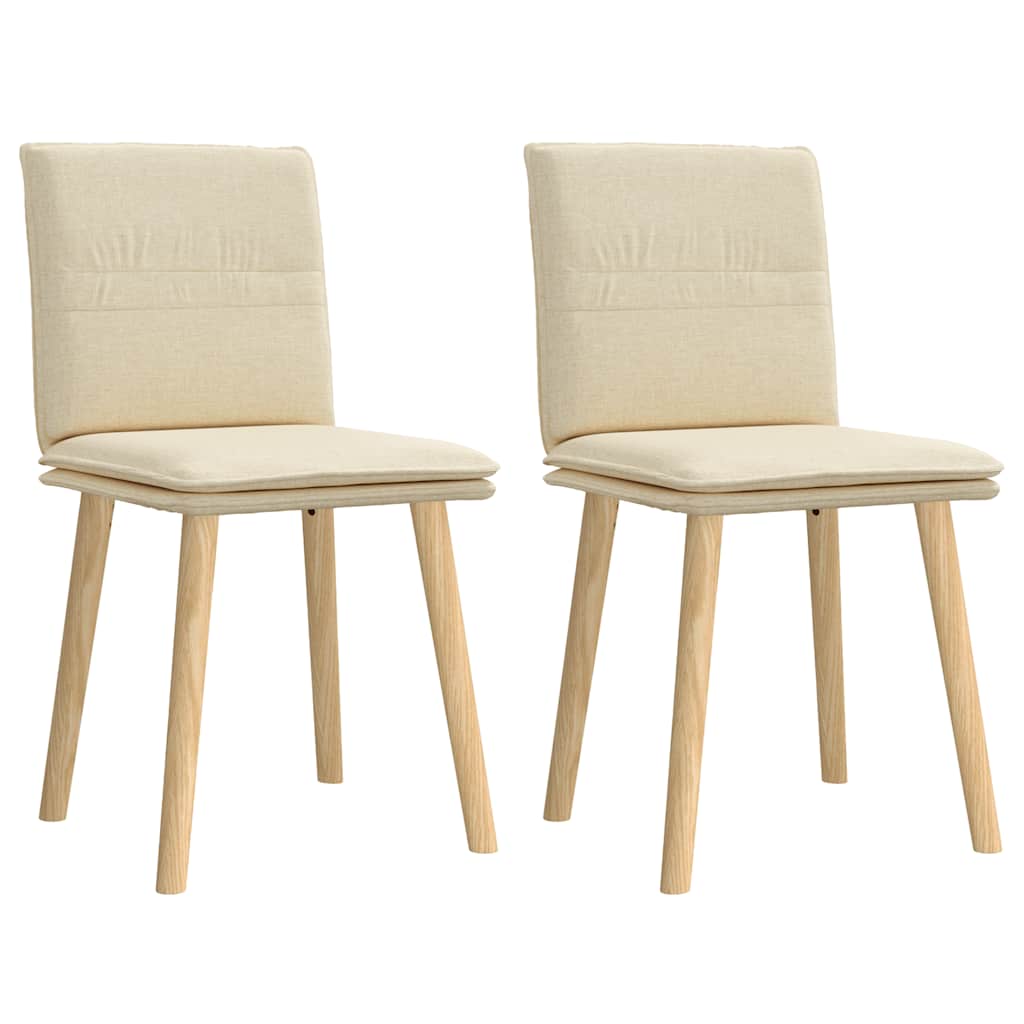 Chaises à manger lot de 2 crème tissu - XIOS