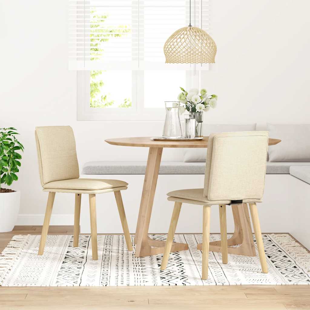 Chaises à manger lot de 2 crème tissu - XIOS