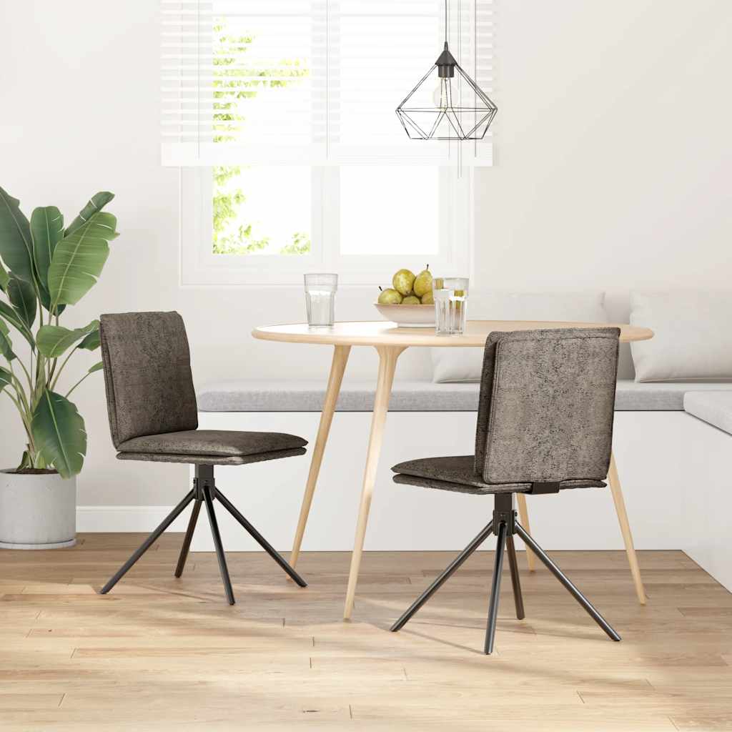 Chaise à manger gris foncé similicuir daim - XIOS